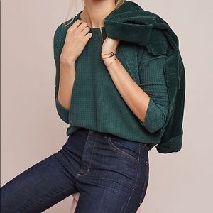 Anthropologie Lodge Waffle Top